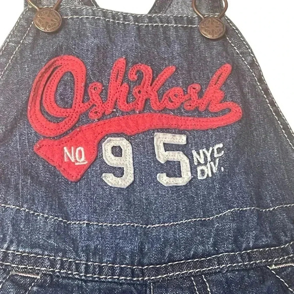 Osh Kosh B’gosh no 95 NYC vestbak overalls Youth snap button 12 Months Unisex - Picture 2 of 5